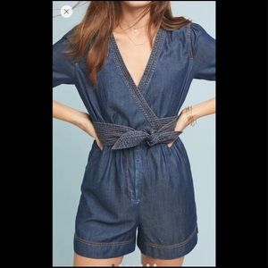 *MOVING SALE* Pilcro Anthropologie denim romper Sz 4 NWOT